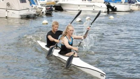 Två av Bråvikens stora hopp under SM-veckan, landslagskanotisterna Jessica Andrée och Emil Svensson. Foto: Robert Svensson