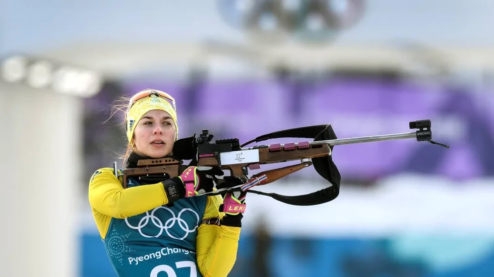 PYEONGCHANG 20180209 
 Skidskytten Anna Magnusson under fredagens träning på Alpensia Biathlon Centre under  vinter-os i Pyeongchang, Sydkorea. 
Foto: Anders Wiklund / TT / kod 10040 
*** Bilden ingår i SPORTPAKET. För övriga BETALBILD ***