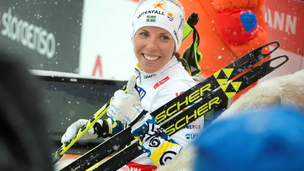 Charlotte Kalla kör andrasträckan på VM.