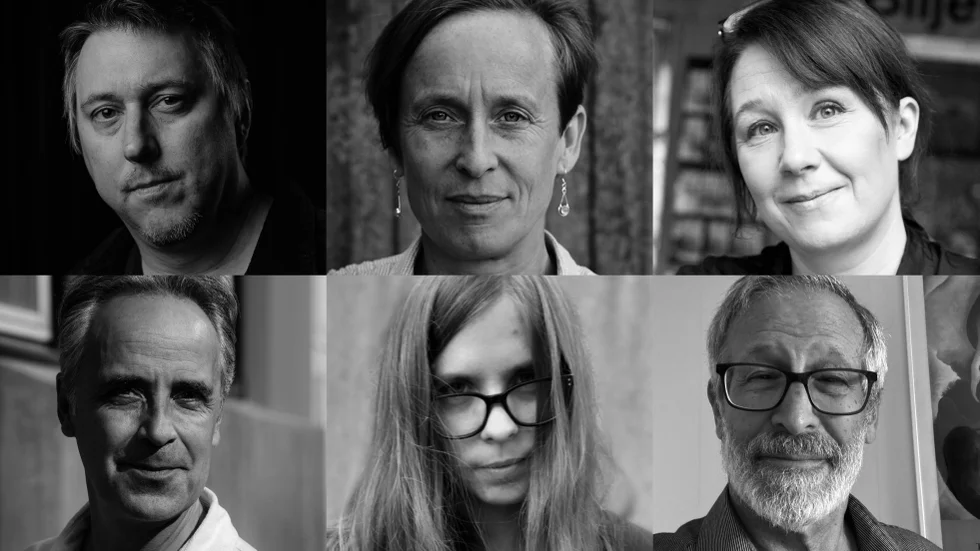 Erik Åkerlind, Kristina Ros, Frida Röhl, Lars Melin, Johanna Larsson och Robert Lyons från olika Göteborgsteatrar. Pressbild.