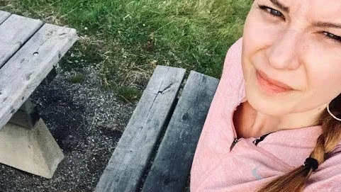 Springtur för Stina i somras.