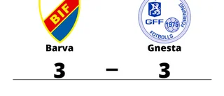 Barva och Gnesta delade på poängen
