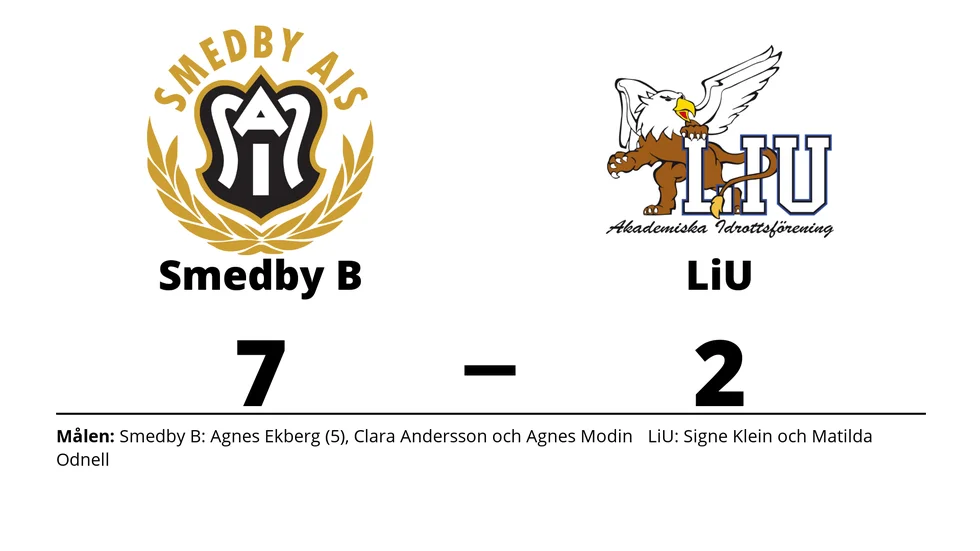 Smedby AIS B vann mot LiU AIF FK