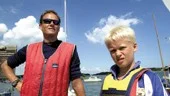 Far och son. Pappa Per med sonen Filip sopade banan med alla i Triss-SM i Arkösund. Duo vann samtliga seglingar.
FOTO: SUSANNE LUNDBÄCK