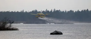 Skogsbrand – släcktes med brandflyg