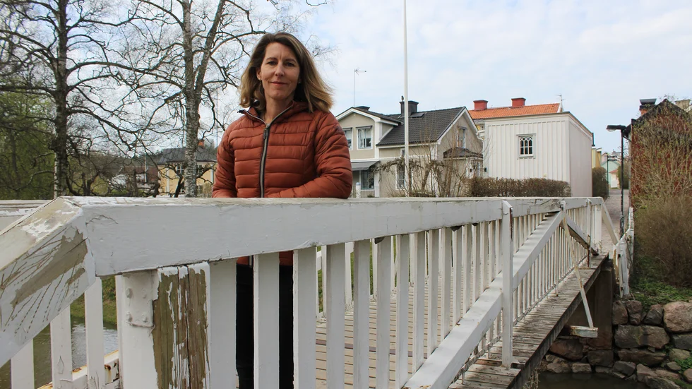 Johanna Grander i våras vid kyrkspången eller "Madickenbron" som vissa kallar den.