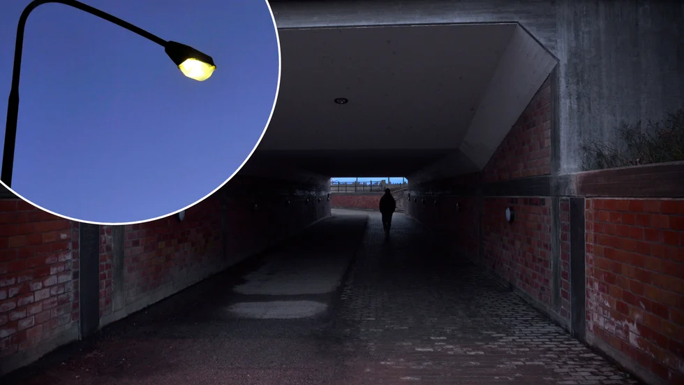 Gatlyktor i Frönäsområdet och belysningen i den mörka gångtunneln är nu igång igen. 