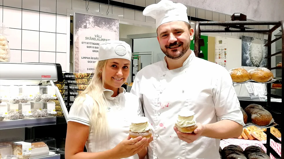 Martin Trawinski och Evelina Simonsen, konditorer och bageriansvariga på Coop i Märsta.