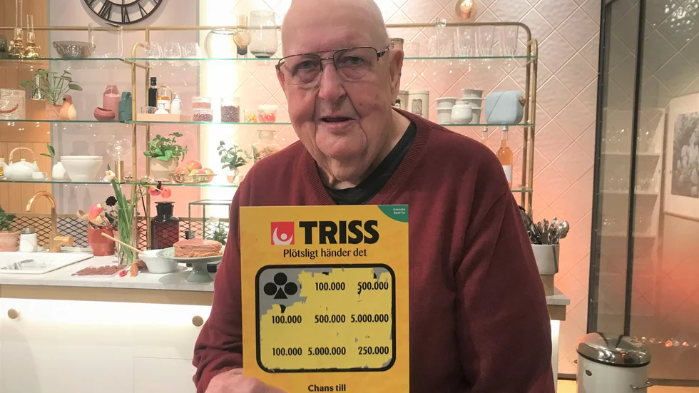 Hornbon Bengt Hansson skrapade i veckan hem 100 000 kronor på Svenska spels Triss.