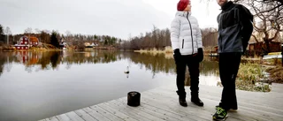Översvämning och brygga på vift i Skogstorp
