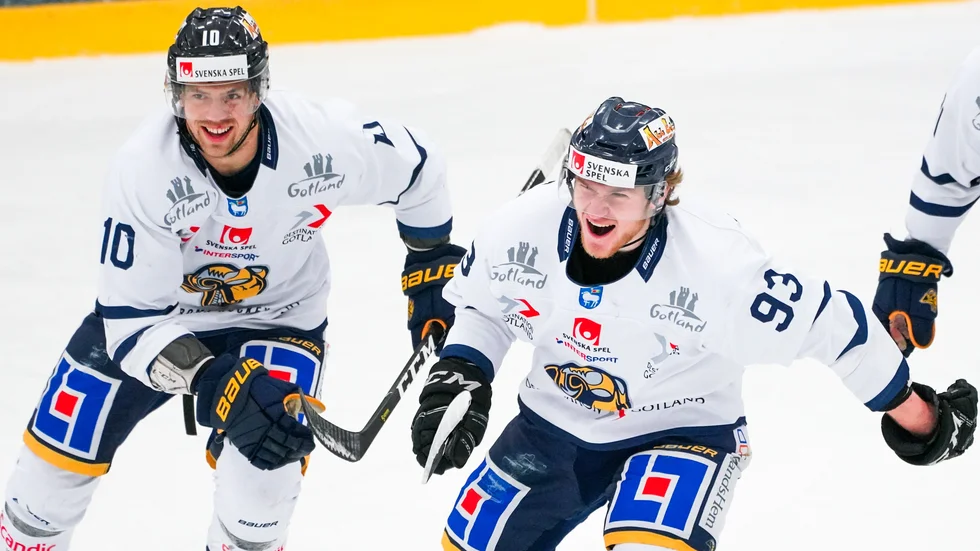 Adrian Elefalk efter att ha torpederat in 2-0 i powerplay.