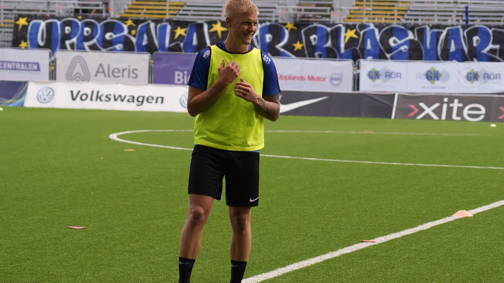 André Österholm under sin första träning med Sirius.