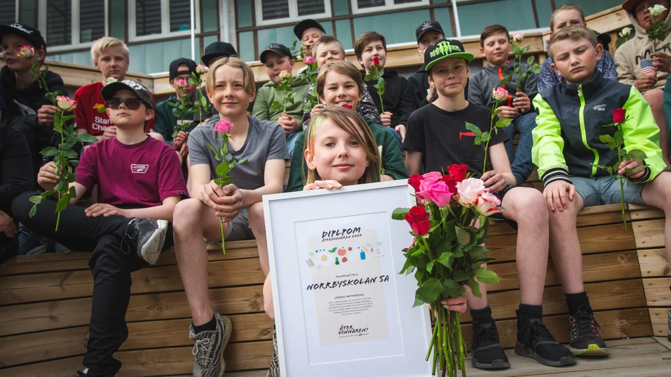 Klass 5A, Norrbyskolan Hortlax, vann Pirevas designtävling 2020. Vinnarbidraget ritades av eleven Lisa Rönnlund.