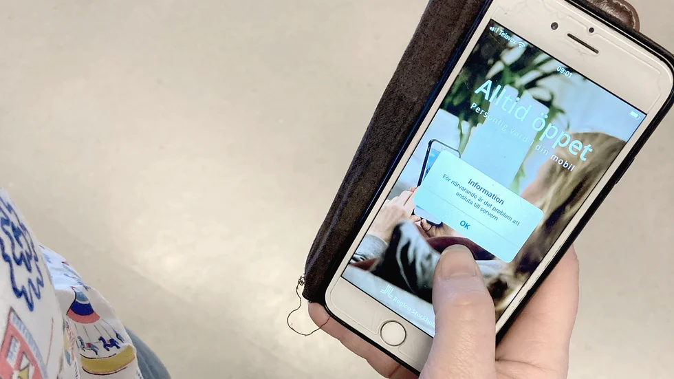 Appen Alltid Öppet hade när testningarna öppnade för stockholmare på måndagsmorgonen problem med överbelastning.