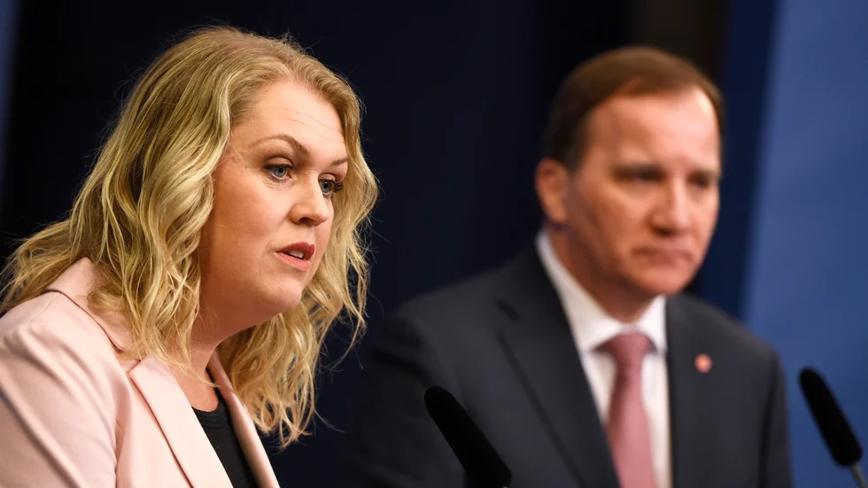 Socialminister Lena Hallengren (S) och statsminister Stefan Löfven (S). Arkivbild.