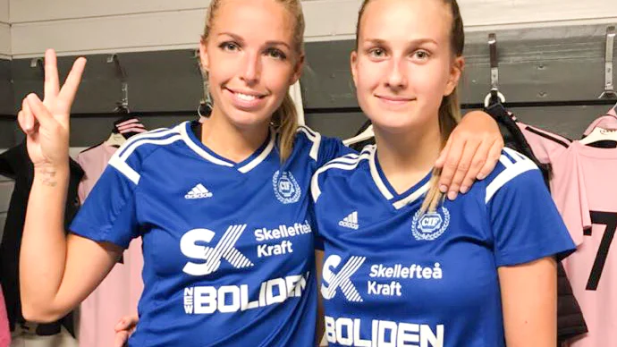 Clemensnäs tvåmålsskyttar Sofia Lindström och Hanna Degerman.