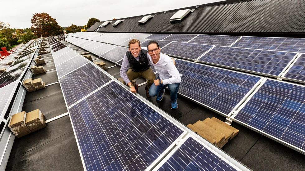 Hugo Larsson och Linus Baihofer Werner är grundare av solcellsföretaget Save by Solar från Uppsala.