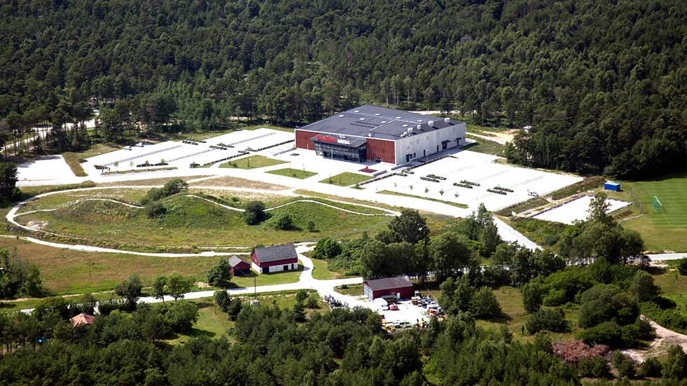 Till höger om Ica Maxi arena kan den nya gymnastikhallen byggas. 