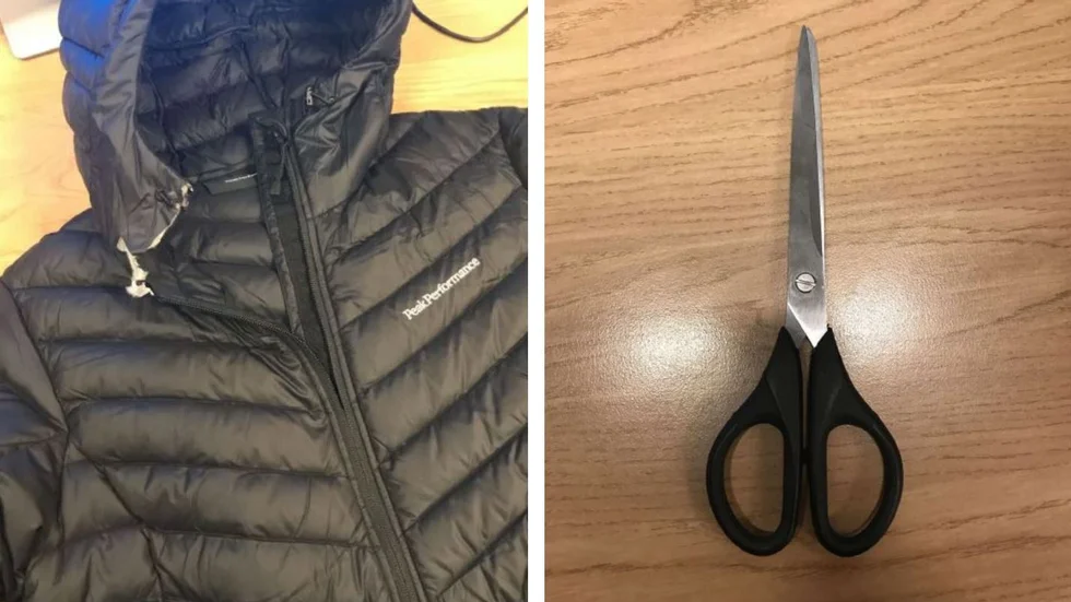 Två 16-åringar döms för att ha klippt sönder en jacka på Intersport i Tornby. 