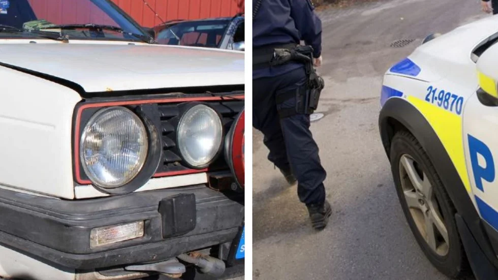 När den 26-årige bilföraren märkte att han var jagad av en polisbil ringde han 112 och påstod att det utbrutit skottlossning i Skäggetorp. 
