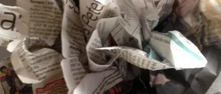 Tidningspapper blir till strö 