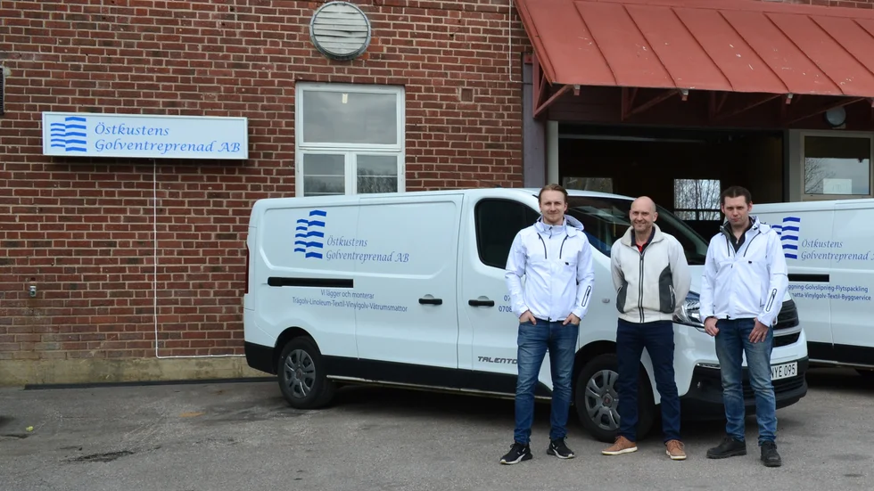 Niklas Malm, Tony Sonesson och Robert Palm driver familjeföretaget Östkustens Golventreprenad AB. 