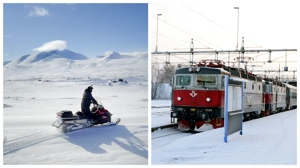 En trafikolycka inträffade vid 13.30-tiden på lördagen då ett SJ-tåg körde på en skoter som på något vis fastnat på spåren i närheten av Kaisapakte i Abisko.