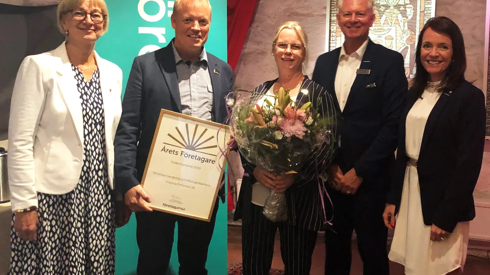 Under fredagen var Veronica Gårdestig och Michael Karlsson från Impecta med då riksfinalen i Årets företagare avgjordes. Bilden är från när syskonparet vann länsfinalen.