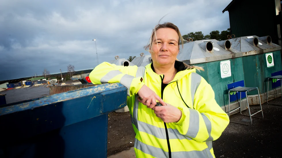 Minna Ronkainen är arbetsledare på Korslöts återvinningscentral.