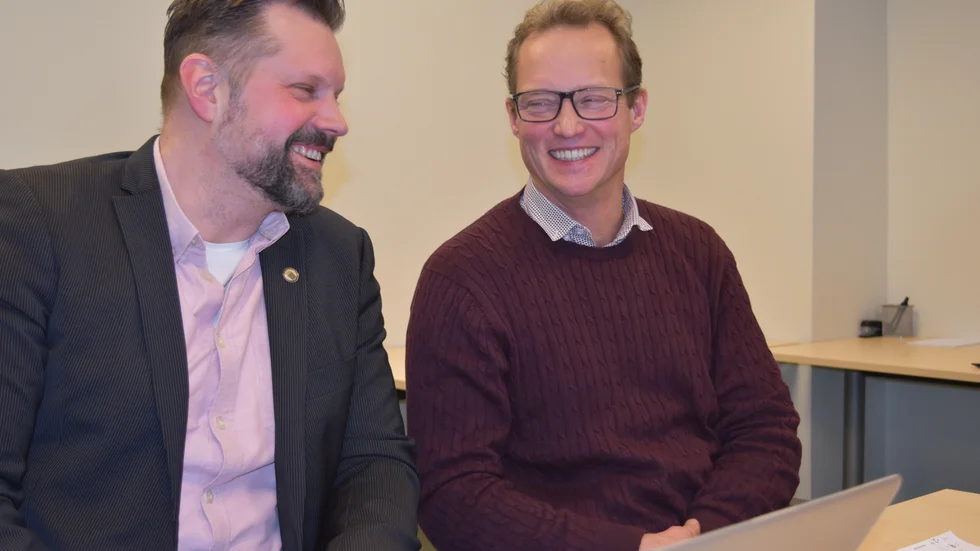 Skolchef Ola Karlsson och Peter Karlsson (c) ordförande barn- och utbildningsnämnden.