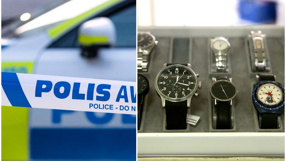 Klockorna på bilden har inte med den aktuella stölden att göra.