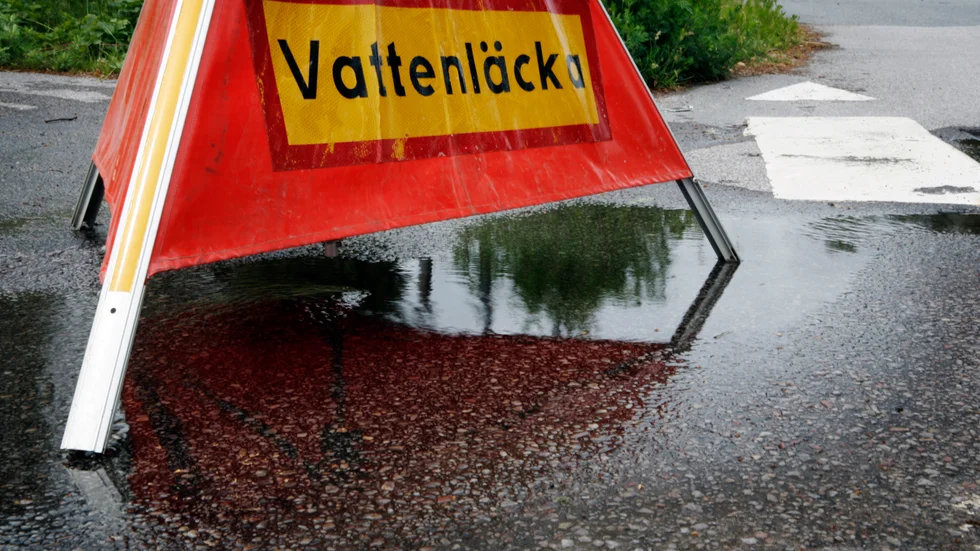 Vattenläckan berodde på en trasig ledning. Bilden är en genrebild och inte från den aktuella läckan.