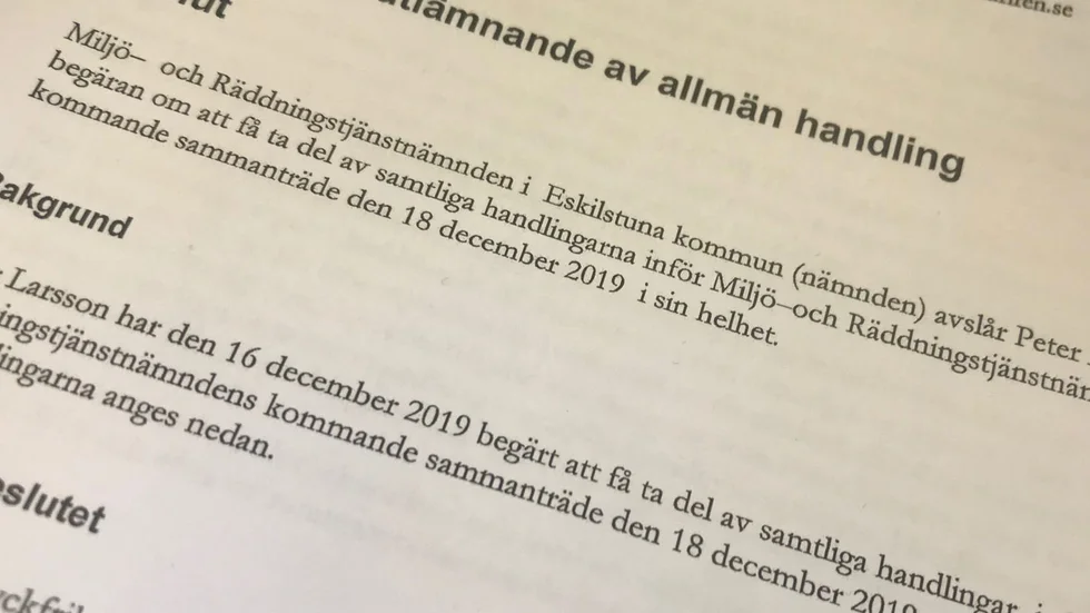 Nämndens avslagsbeslut.