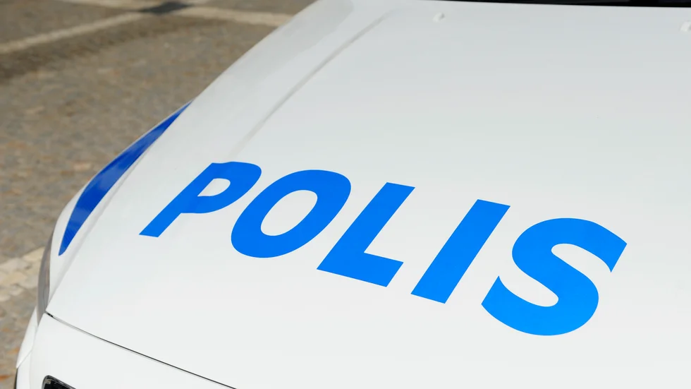 En anmälan om skadegörelse upprättades efter att någon slagit hål i en ytterdörr i Västervik.