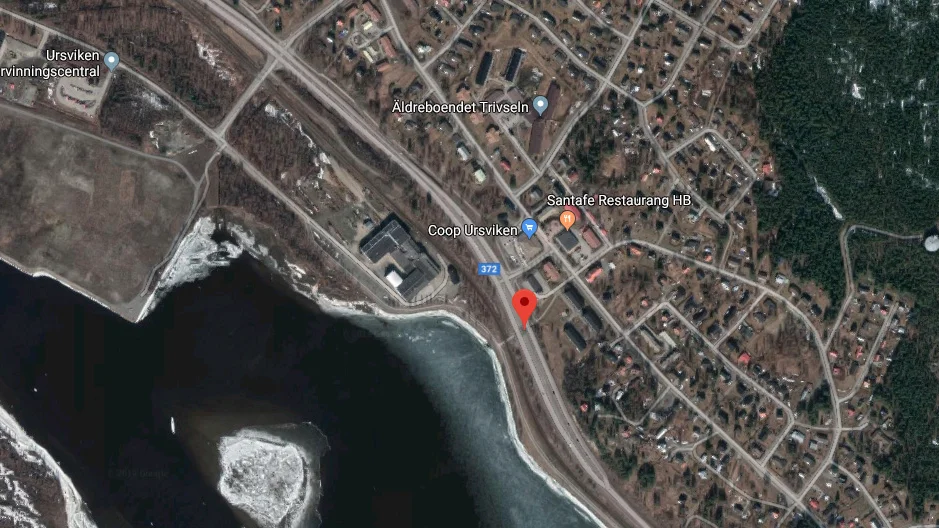 Här har olyckan skett enligt koordinater från SOS. Foto: Google maps
