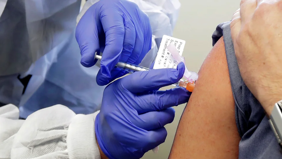 Positivt första test av Modernas vaccin mot covid-19. Arkivbild.