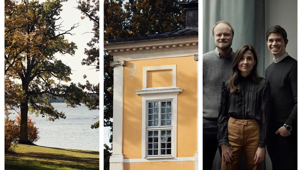 Nytt bostadsområde i Steninge Slottsby utvecklas av Stefan Gustavsson, vd på Blooc, Henni Ruohonen, arkitekt på Blooc, samt Johan Spång, projektutvecklare på SHH Bostad.