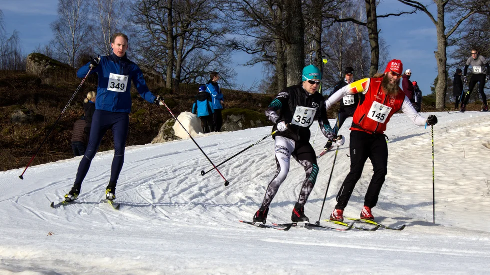 En bild från fjolårets Vreta ski maraton, som gick att genomföra trots att det också då var milt och snöfattigt. 