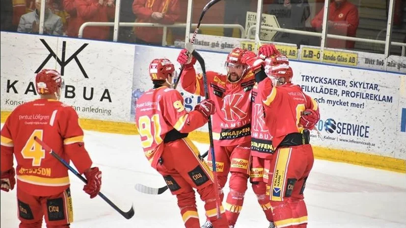 Här har Victor Crus Rydberg precis gjort mål mot Vimmerby Hockey. Får han jubla på fredag igen?