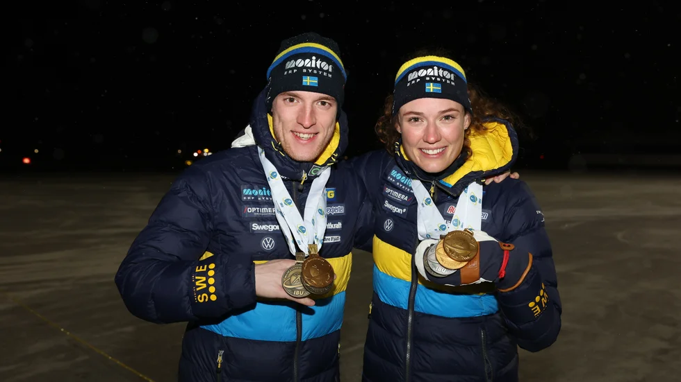 VM-hjältarna Sebastian Samuelsson och Hanna Öberg kommer till Stockholm i februari. Arkivbild.