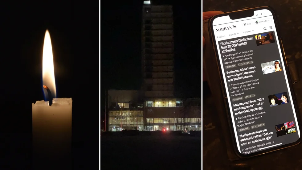 Norrans journalister kämpade till långt efter midnatt natten mot fredag för att förse läsarna med information om det stora strömavbrottet – lättare sagt än gjort när varken el eller internet fungerade.