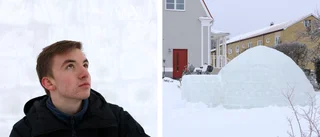 Markus, 17, unika projekt – gjutit 400 isblock till igloo i stan 