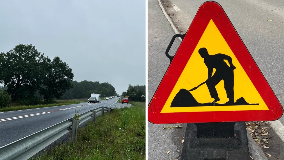 Arkivbilder. Arbete på väg 34.