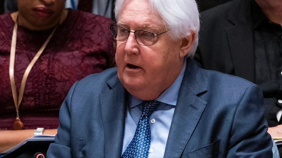Martin Griffiths, chef för FN:s organ för humanitär hjälp, i säkerhetsrådet i fredags.