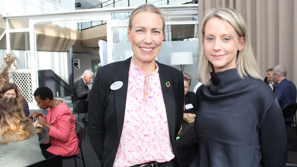 Annika Bröms, näringslivschef i Sigtuna kommun och Anna Stenströmer, hållbarhetsansvarig på Arlandastad Group.