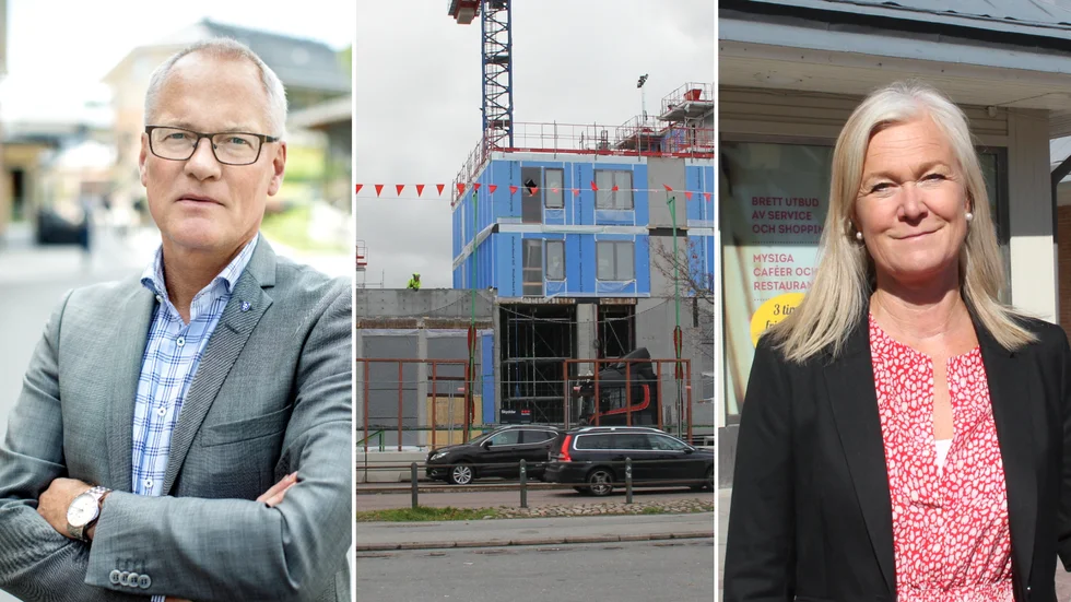 Olov Holst (M) och Marie Axelsson (S) har olika uppfattning om vad som är bäst för kommunen när det gäller andelen bostadsrätter kontra hyresrätter.