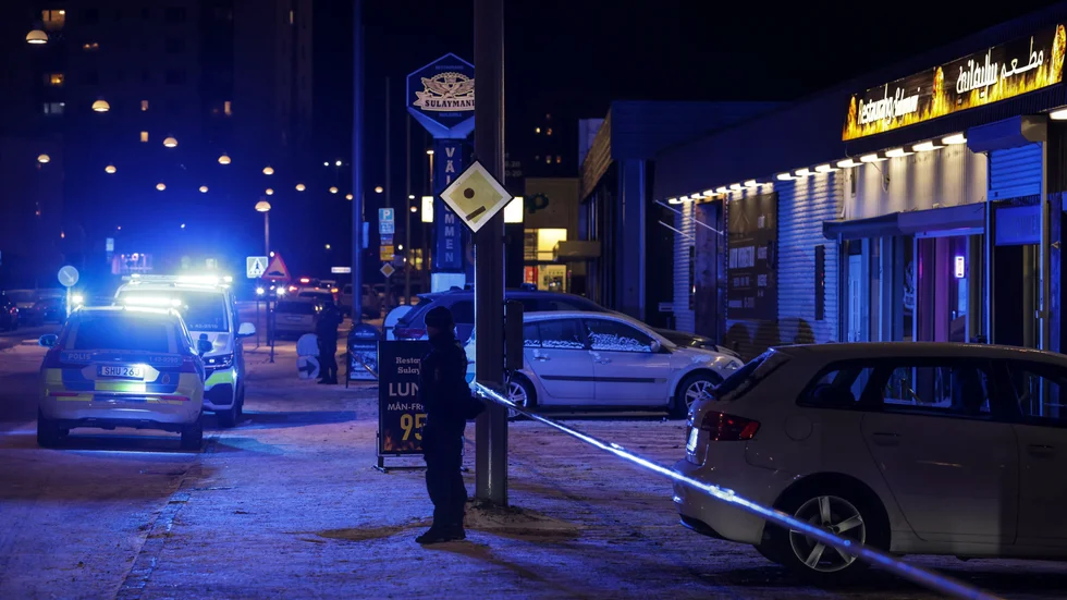 Polisen larmades till restaurangen på Stockholmsvägen på kvällen den 27 november 2023.