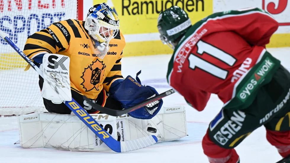 Frans Tuohimaa, här i Skellefteå AIK:s tröja mot sin nya klubb Frölunda. Arkivbild.