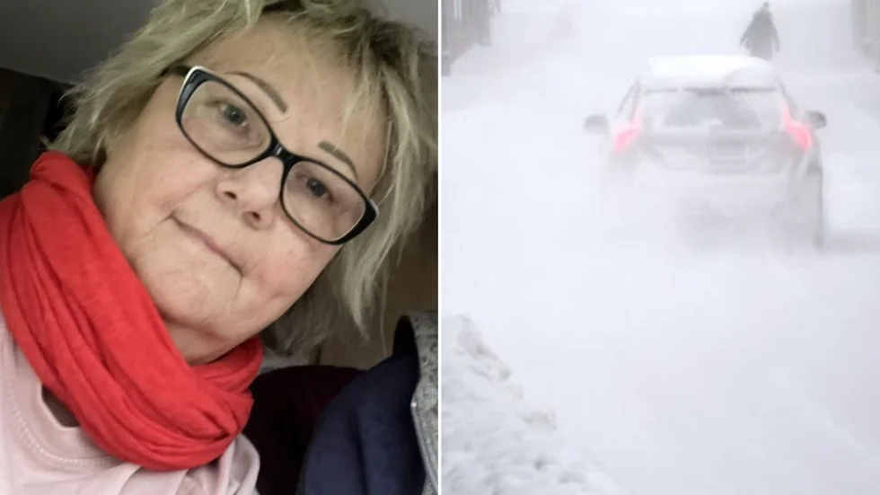 "Det var omöjligt att se var vägen började och slutade", säger Carina Snögren, en av många som hamnat i diket under dagen.