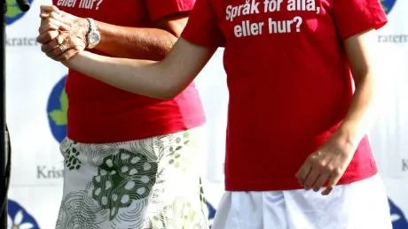 Segrare. De hörselskadades förbund vann t-shirt-tävlingen under den catwalk som handikapporganisationen Jag anordnade i går.